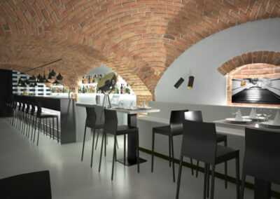 Interiér baru v Poděbradech, vizualizace