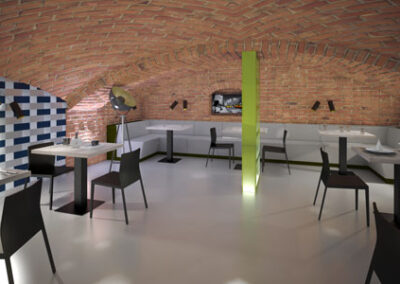 Interiér baru v Poděbradech, vizualizace